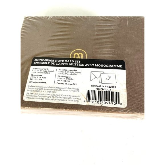 Monogram W Blank Note Cards with Envelopes Set of 20 - Picture 2 of 2